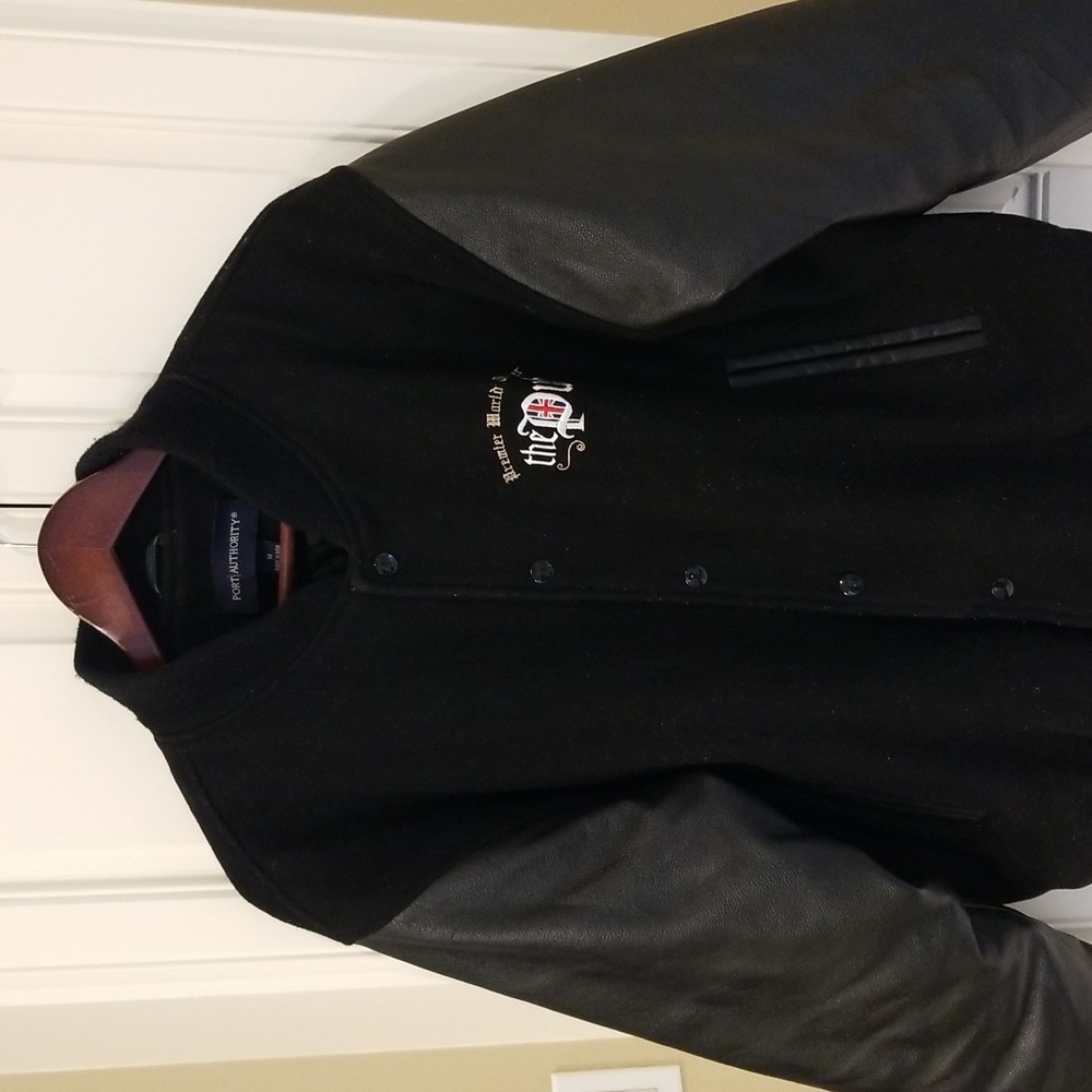 Wool and Leather warm varsity/ bomber jacket
